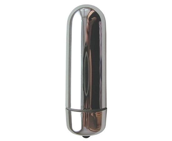 Серебристая гладкая пуля с вибрацией - 6,4 см., фото 