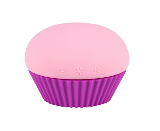 Вакуум-волновой вибратор в форме капкейка, Цвет: розовый, фото 