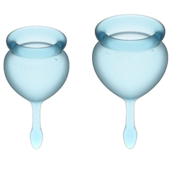 Набор менструальных чаш Satisfyer Feel good Menstrual Cup, Цвет: голубой, фото 