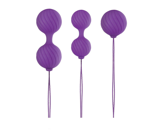 Набор фиолетовых вагинальных шариков Luxe O' Weighted Kegel Balls, Цвет: фиолетовый, фото 