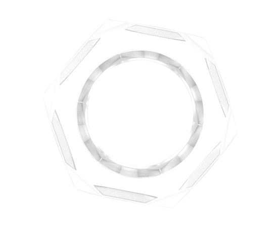 Прозрачное эрекционное кольцо-шестигранник Nust Bolts Cock Ring, фото 