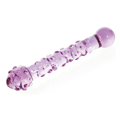 Нежно-фиолетовый стеклянный фаллоимитатор с шишечками - 18 см., Цвет: фиолетовый, фото 