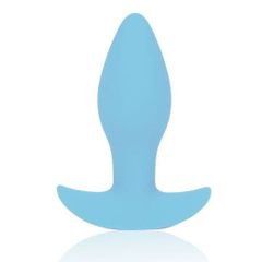 Коническая анальная вибровтулка с ограничителем Bior toys - 8,5 см., Цвет: голубой, фото 