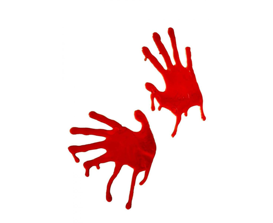 Наклейки на окна - кровавые руки, Цвет: красный, фото 