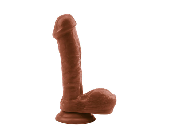 Фаллоимитатор Gentle Black Penis - 19 см., Цвет: коричневый, фото 