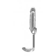 Прозрачная насадка с анальным стимулятором Stretchy Penis Exten and Plug No.34, фото 