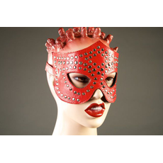Красная маска-очки с фурнитурой в виде заклепок, фото 
