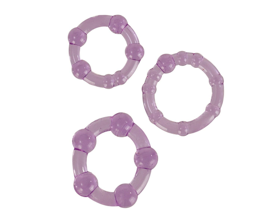 Набор из трех фиолетовых колец разного размера Island Rings, фото 