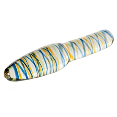 Стеклянный фаллоимитатор с разноцветными спиралями - 17 см., Цвет: разноцветный, фото 