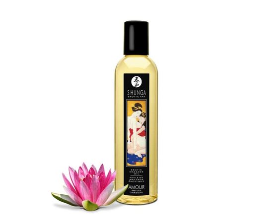 Массажное масло с ароматом цветков лотоса Amour Sweet Lotus - 250 мл., фото 