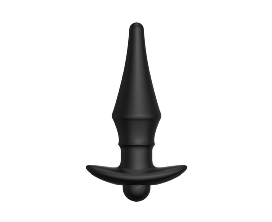 Черная перезаряжаемая анальная пробка №08 Cone-shaped butt plug - 13,5 см., фото 