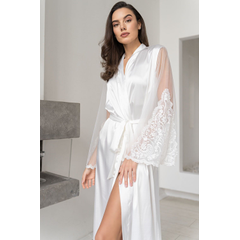 Шелковый халат Mia-Amore Marjory, Цвет: белый, Размер: L-XL, фото 