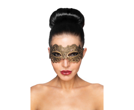 Золотистая карнавальная маска "Антарес", Цвет: золотистый, фото 