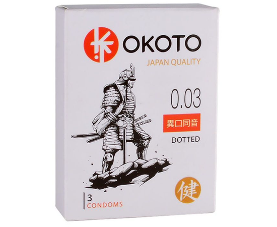 Презервативы с точками OKOTO Dotted - 3 шт., фото 