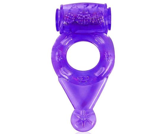 Фиолетовое эрекционное виброкольцо с шипиками, фото 