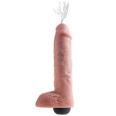 Телесный фаллоимитатор с функцией семяизвержения 11" Squirting Cock with balls - 27,9 см., Цвет: телесный, фото 