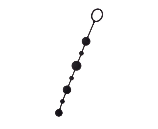 Черная анальная цепочка A-toys с шариками - 35,9 см., фото 