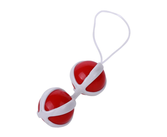 Красно-белые вагинальные шарики BE MINI BALLS, Цвет: красный с белым, фото 