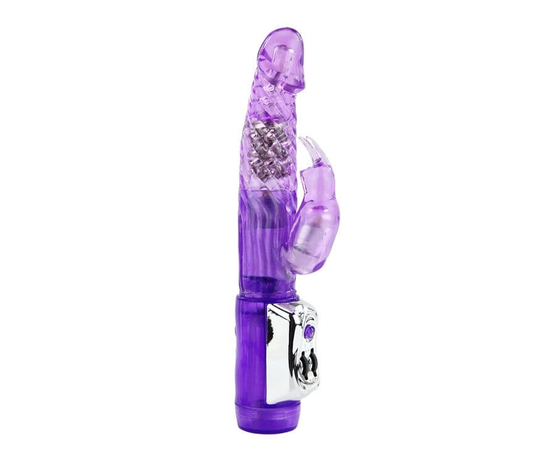 Фиолетовый ротатор-кролик с клиторальным отростком - 21,5 см., фото 