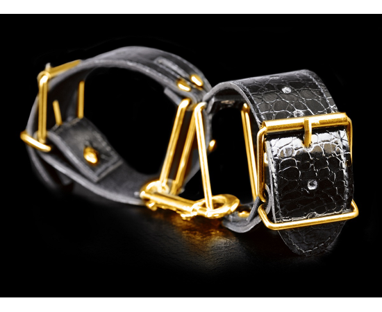 Черные с золотом наручники Cuffs, фото 