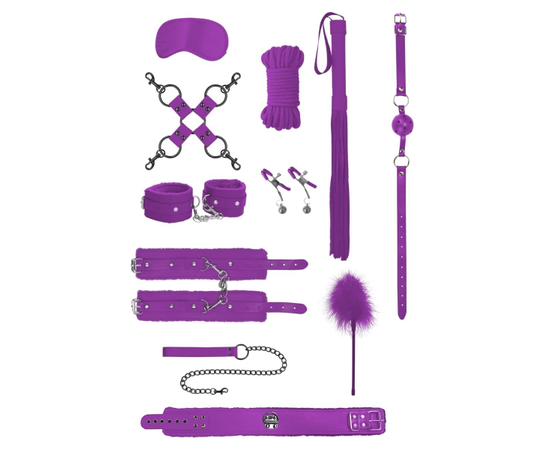 Фиолетовый игровой набор БДСМ Intermediate Bondage Kit, фото 