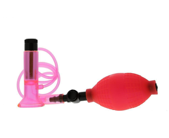 Вибропомпа с грушей для клитора, Цвет: розовый, фото 