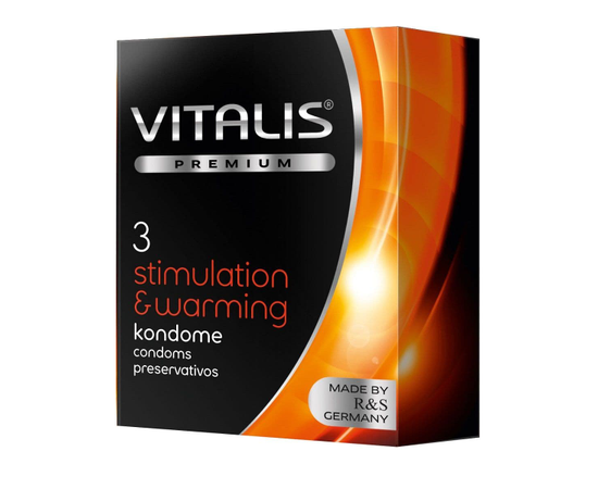 Презервативы VITALIS PREMIUM stimulation & warming с согревающим эффектом - 3 шт., Объем: 3 шт., Цвет: прозрачный, фото 