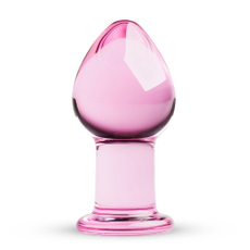 Розовая стеклянная пробка Glass Buttplug No.27 - 8,5 см., фото 
