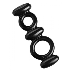 Двойное эрекционное кольцо Dual Stretch To Fit Cock and Ball Ring, фото 