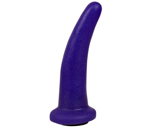 Фиолетовая гладкая изогнутая насадка-плаг - 13,3 см., фото 