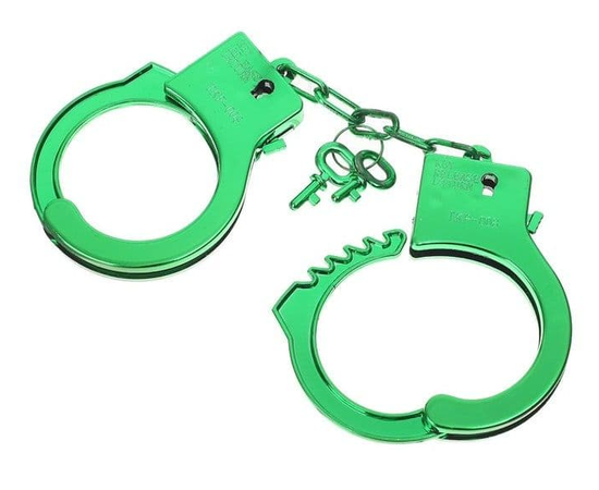 Зеленые пластиковые наручники "Блеск", фото 