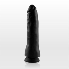 Чёрный фаллоимитатор без мошонки с присоской в основании - 18 см., фото 