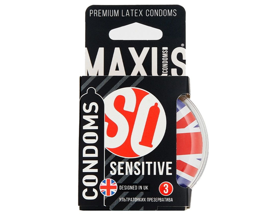 Ультратонкие презервативы в пластиковом кейсе MAXUS AIR Sensitive - 3 шт., фото 