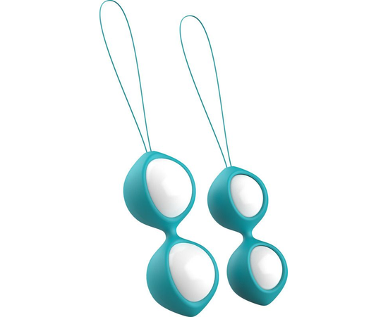 Вагинальные шарики Bfit Classic, Цвет: белый с голубым, фото 