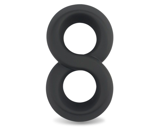 Черное двойное эрекционное кольцо Ultra Soft Platinum Cure Silicone Cockring, фото 