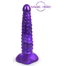 Фиолетовый фантазийный фаллоимитатор с пупырышками - 25 см., фото 