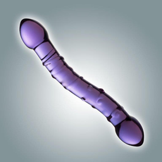 Фиолетовый стеклянный фаллоимитатор - 19 см., Цвет: фиолетовый, фото 