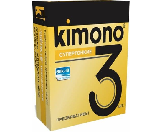 Супертонкие презервативы KIMONO - 3 шт., фото 