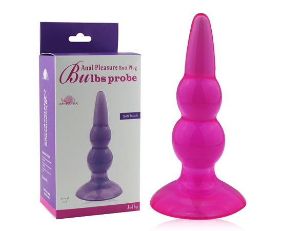 Фиолетовая анальная пробка Bulbs Probe - 12,2 см., фото 