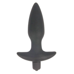 Черная коническая анальная вибровтулка Erokay - 11 см., фото 