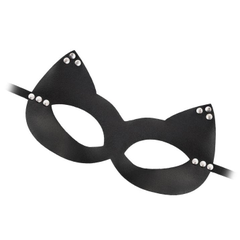 Пикантная черная маска "Кошка" с заклепками, фото 