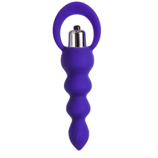 Фиолетовая анальная вибровтулка Twisty - 14 см., фото 