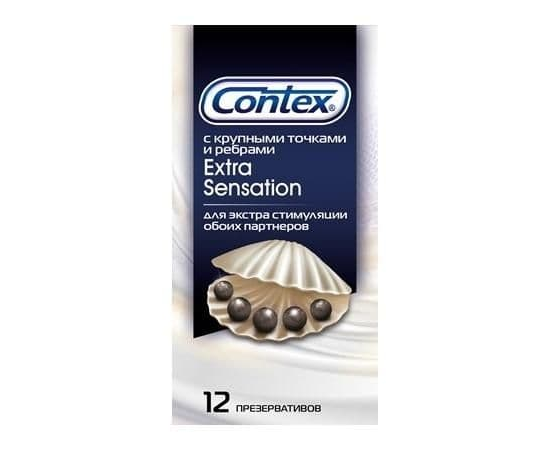 Презервативы с крупными точками и рёбрами Contex Extra Sensation - 12 шт., Объем: 12 шт., фото 