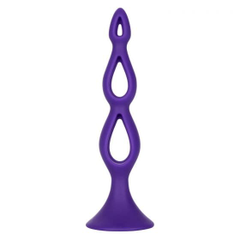 Фиолетовая анальная елочка Silicone Triple Probe - 14,5 см., фото 