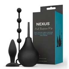 Анальный набор Nexus Anal Beginner Kit: пробка, душ и шарики, фото 