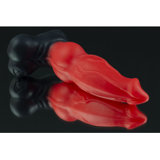 Красно-черный фаллоимитатор собаки "Дог mini" - 18 см., фото 