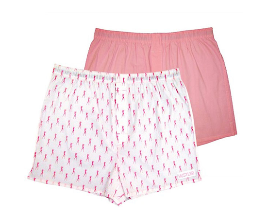Комплект из 2 мужских трусов-шортов: розовые и белые с мелким рисунком, Цвет: розовый с белым, Размер: S, фото 