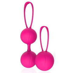 Набор из 2 розовых вагинальных шариков с петельками, фото 