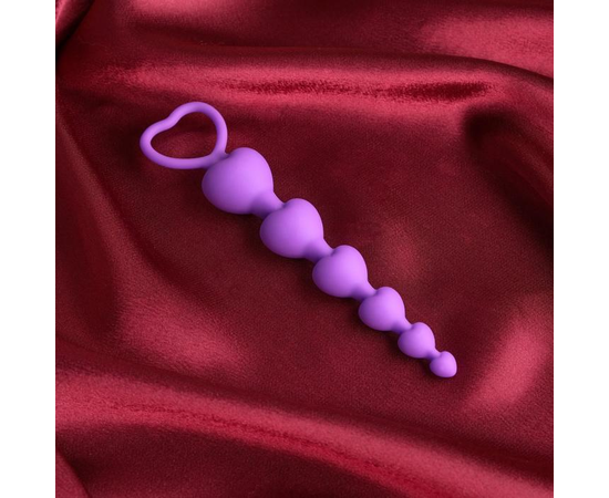 Фиолетовые анальные бусы - 19 см., фото 