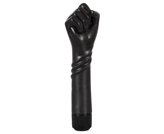 Чёрный вибратор-рука для фистинга The Black Fist Vibrator - 24 см., фото 